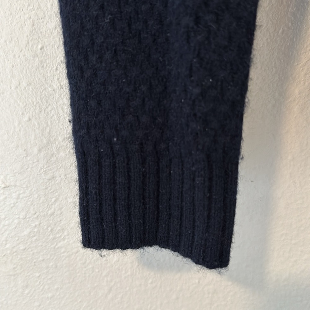 Massimo Dutti Navy Wool Cashmere Sweater View 3